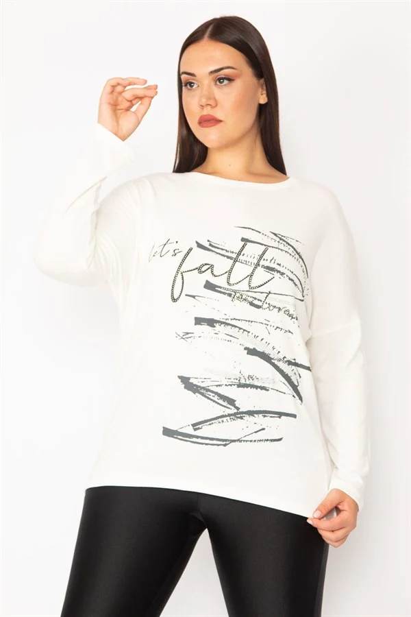 Kadın Kemik Taş Ve Baskı Detaylı Tunik 65N28365