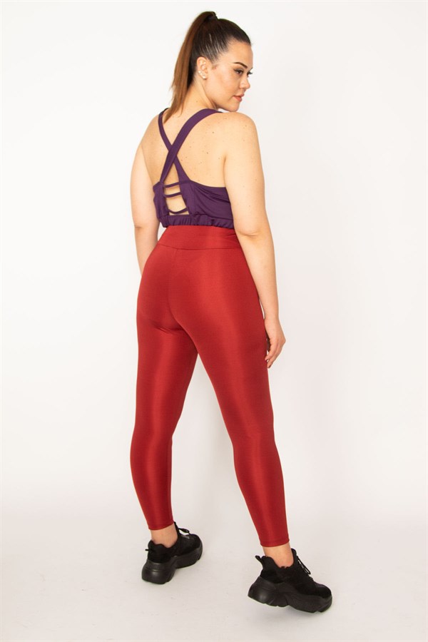 Kadın Mürdüm Sırt Detaylı Crop Bistüer 65N33327