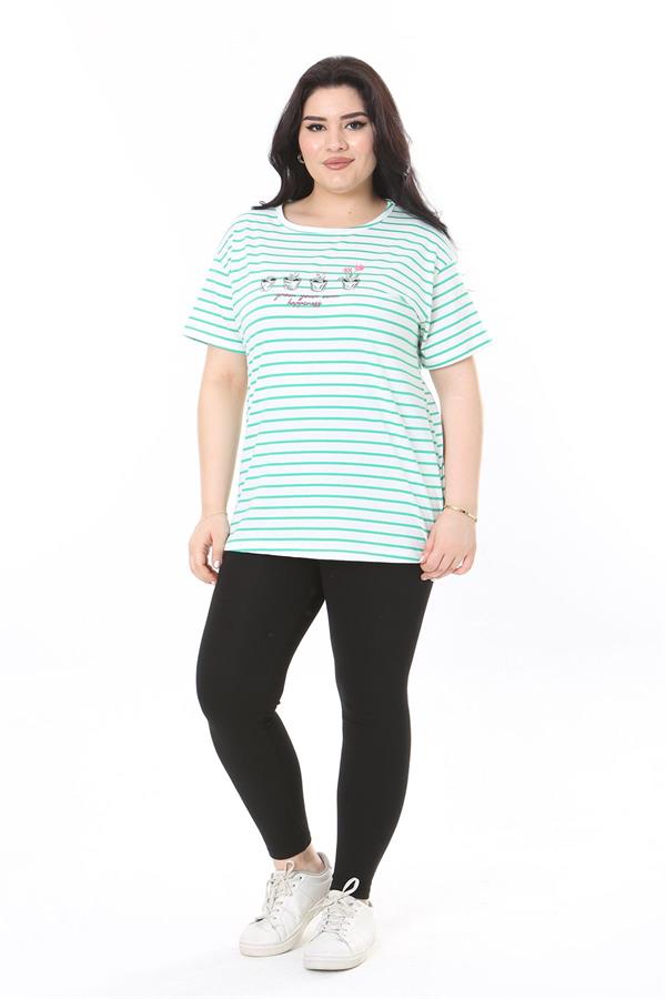 Kadın Büyük Beden Gül Kurusu Bisiklet Yakalı Kısa Kollu Bluz 65N38006