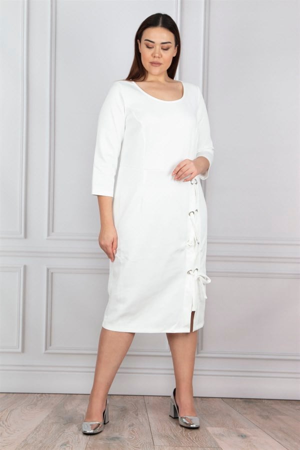 Women's Bone Eyelet Detail Dress