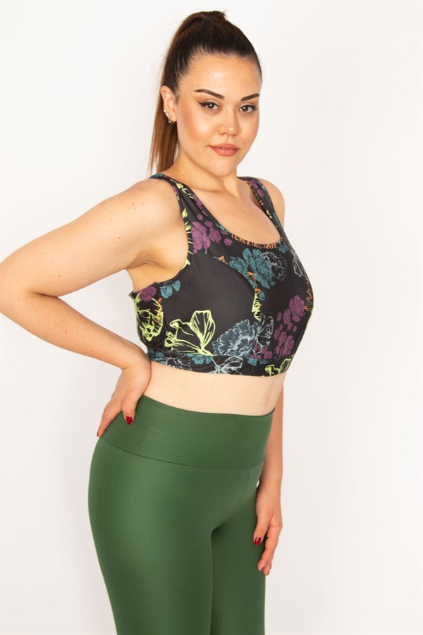 Kadın Mor Sırt Detaylı Crop Bistüer 65N33326