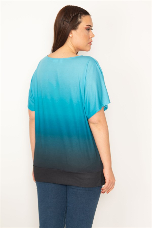 BLOUSE À MANCHES BASSES À MOTIFS DIE-TIME AVEC JUPE À BANDES