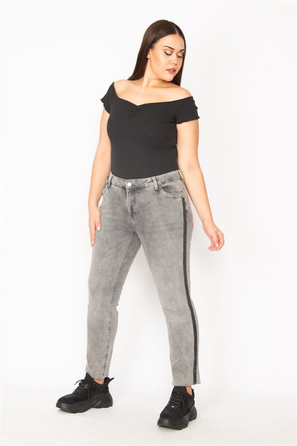 Kadın Füme Yıkama Efektli 5 Cepli Kot Pantolon 65N29867