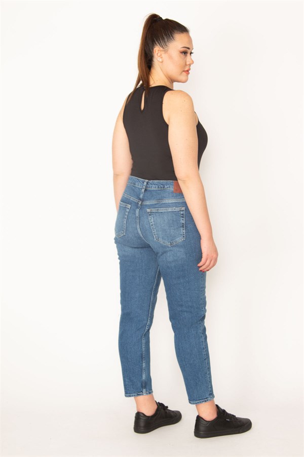 KADIN MAVİ 5 CEP LİKRALI JEAN PANTOLON
