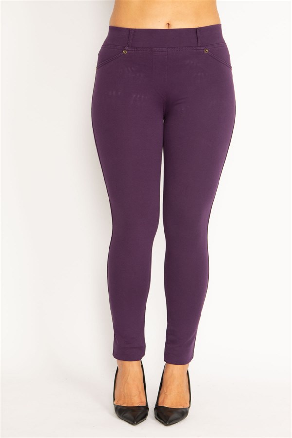 Kadın Antrasit Ön Süs Cep Ve Arka Cepli Tayt 65N34862