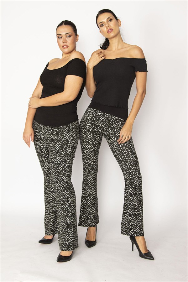 PANTALON DE MATERNITÉ LARGE NOIR POUR FEMME AVEC CEINTURE COURTE