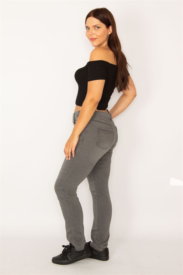 Kadın Gri 5 Cepli Skınny Kot Pantolon 65N34149