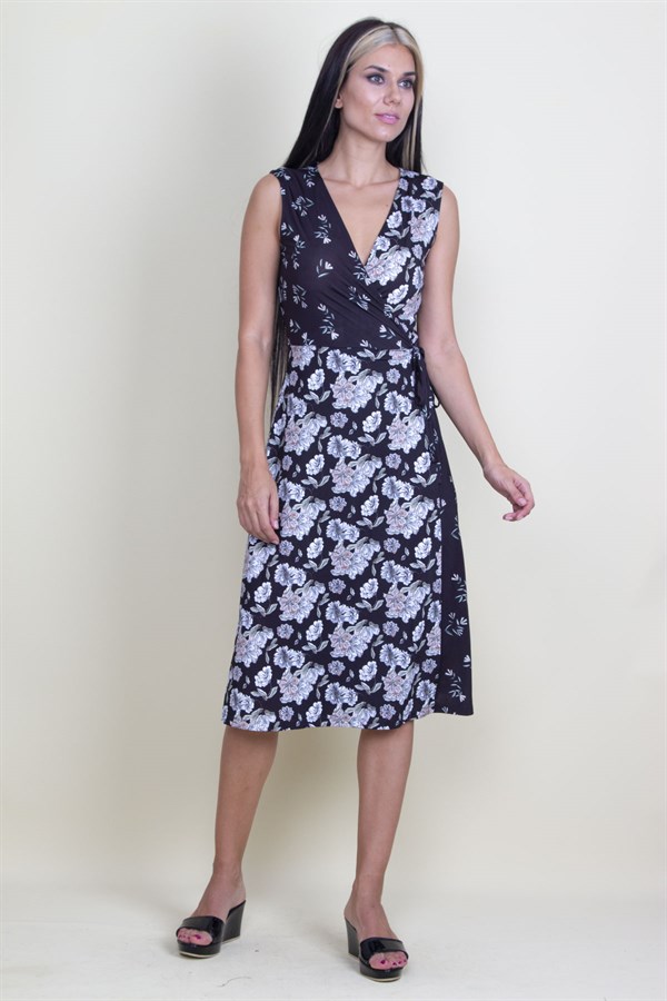 Robe portefeuille à motifs floraux