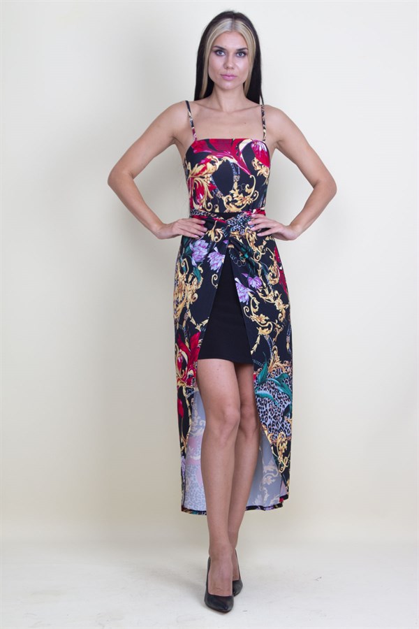 DRESS WITH STRAP FRONT DETAILED