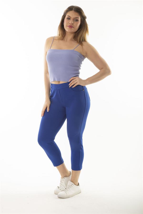 LEGGINGS CAPRI ORNEMENTAUX SAKS POUR FEMMES AVEC POCHES AVANT ET ARRIÈRE