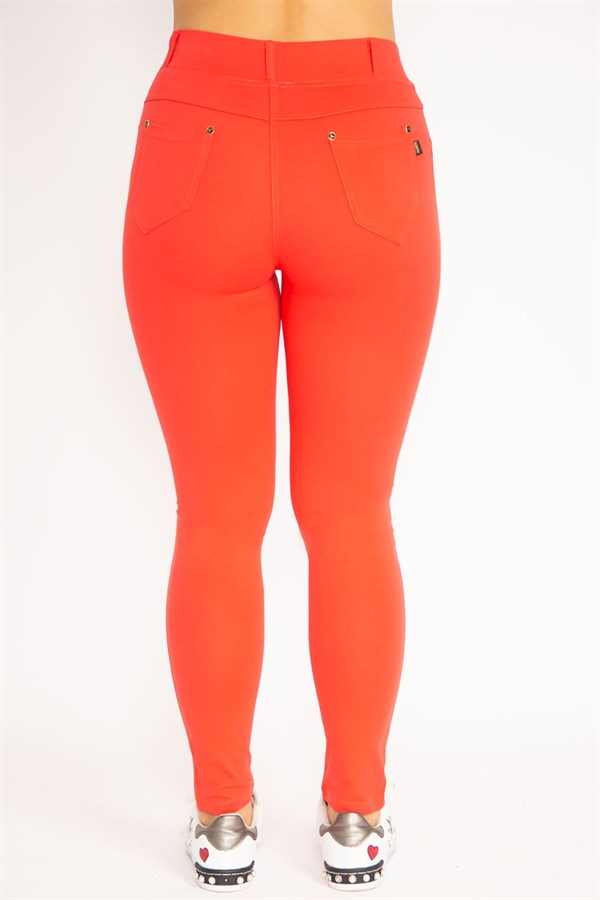 Kadın Antrasit Ön Süs Cep Ve Arka Cepli Tayt 65N34862