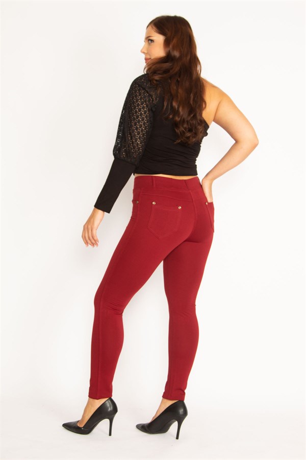 Kadın Antrasit Ön Süs Cep Ve Arka Cepli Tayt 65N34862