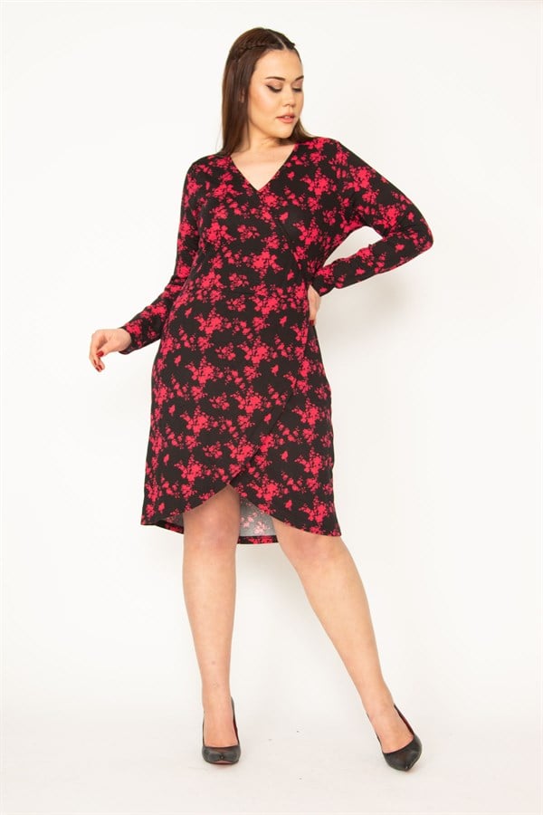 WOMEN'S BLACK SKIRT WRAPPED DRESS