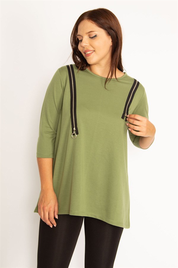 Women's Burgundy Ornamental Zippered Sweatshirt 65N34599