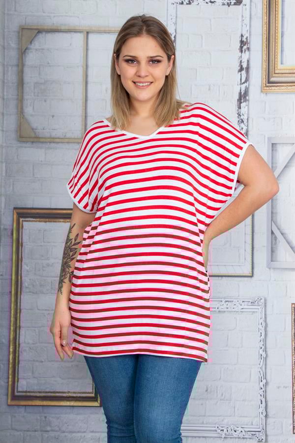 Kadın Kırmızı Sırt Detaylı Viskon Bluz 65N22833