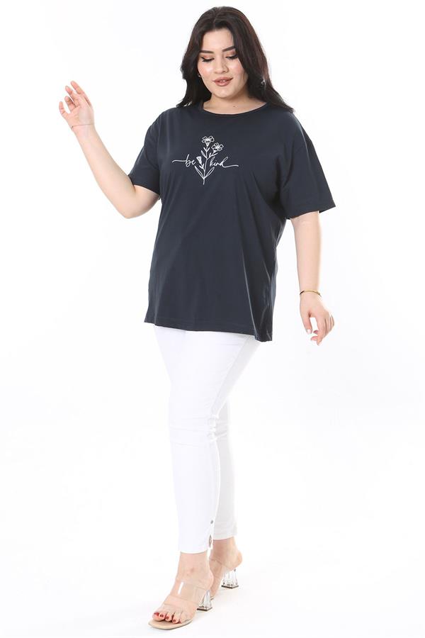 Kadın Büyük Beden Gül Kurusu Bisiklet Yakalı Kısa Kollu Bluz 65N38006