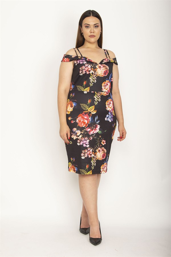 KADIN RENKLİ YAKA DETAYLI ASKILI ELBİSE