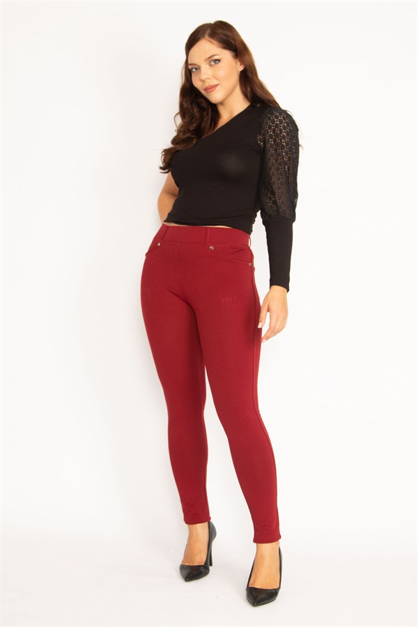 Kadın Antrasit Ön Süs Cep Ve Arka Cepli Tayt 65N34862