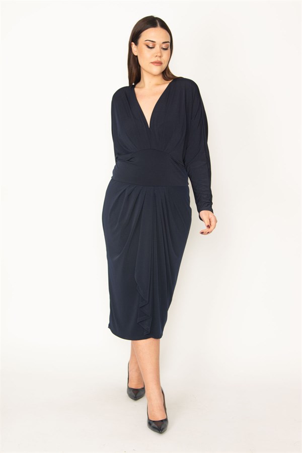 KADIN BORDO GÖĞÜS VE BEL DETAYLI ELBİSE