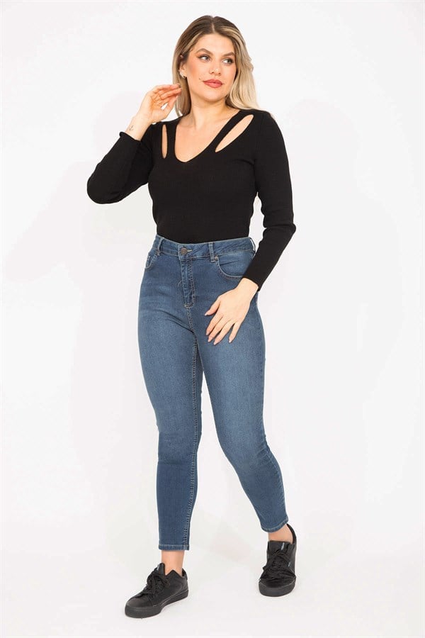 Kadın Lacivert 5 Cepli Skınny Kot Pantolon 65N35272