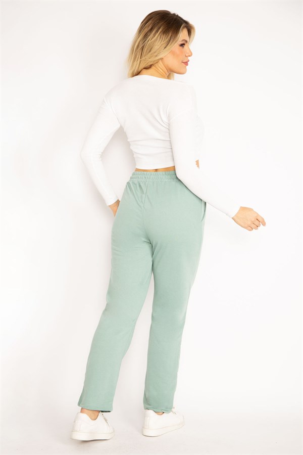 Kadın Yeşil Bel Lastikli Eşofman Alt 65N34883