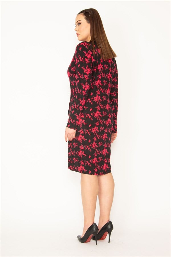 WOMEN'S BLACK SKIRT WRAPPED DRESS