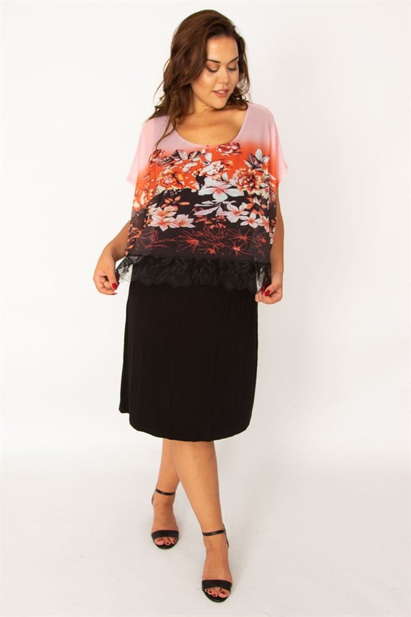 Women's Black Chiffon Cape Dress