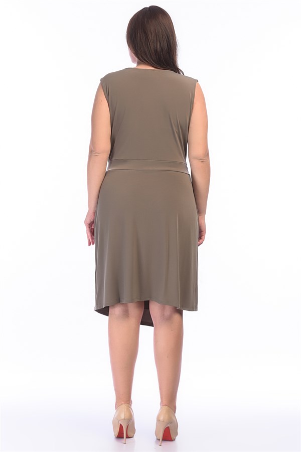 Kadın Vizon Anvelop Yaka Detaylı Elbise 65N9320