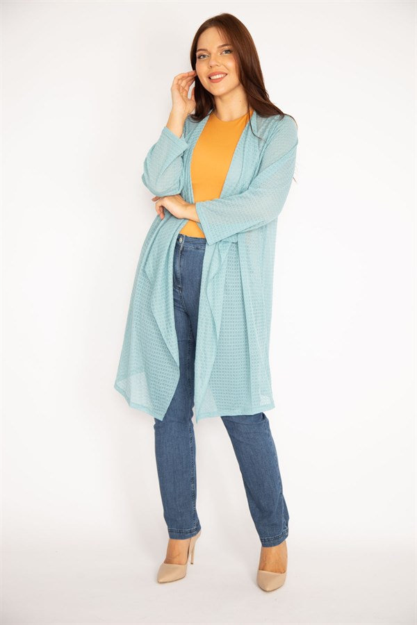 Kadın Oranj Salaş Yaka Hırka 65N34778