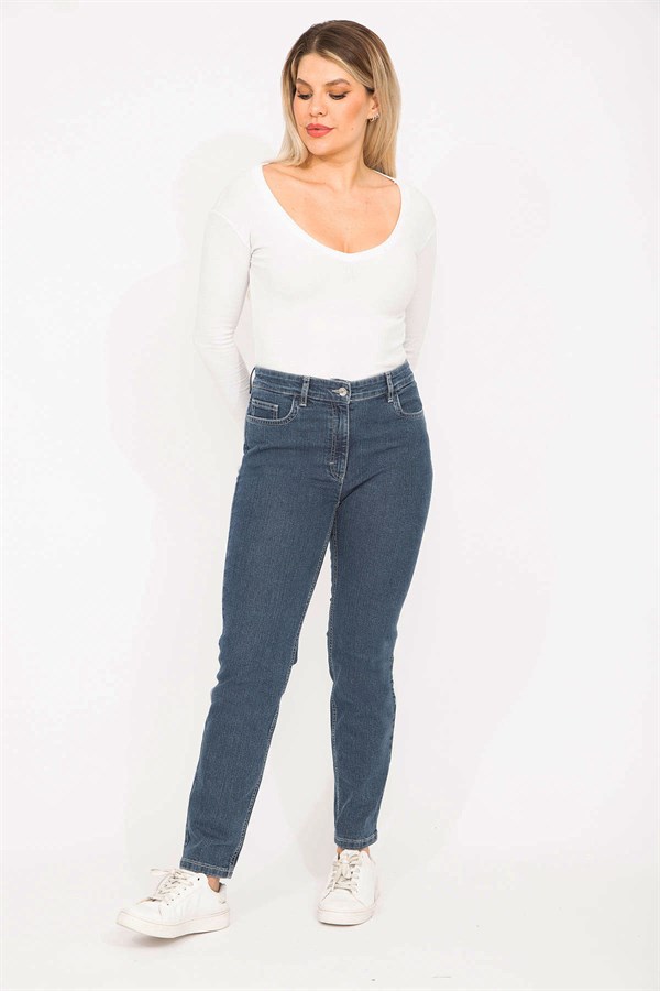 Kadın Lacivert 5 Cepli Kot Pantolon 65N35271