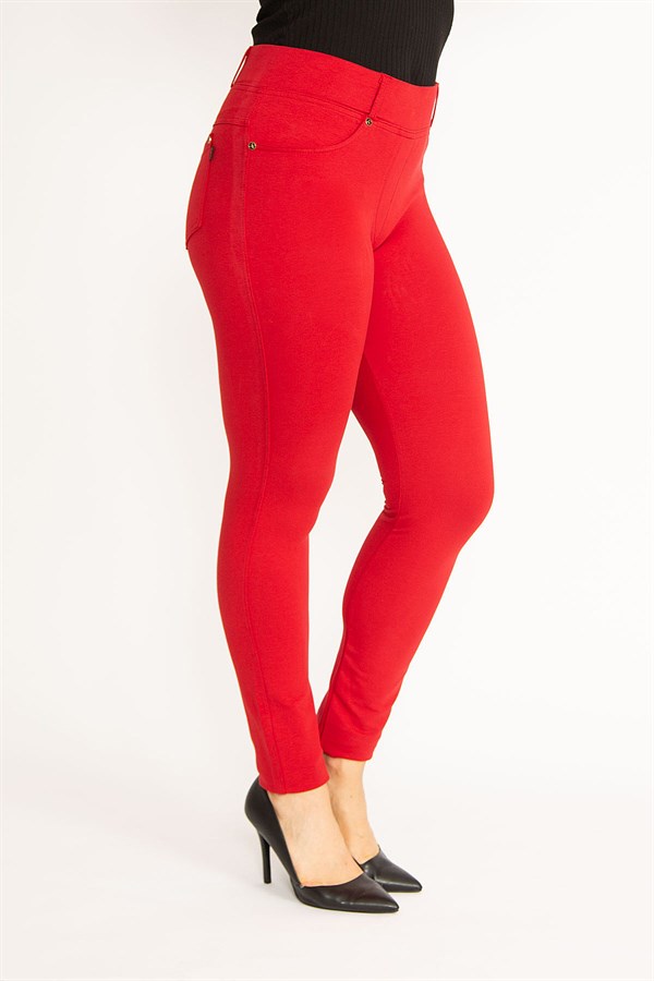 Kadın Kahve Ön Süs Ve Arka Cepli Tayt  65N34534