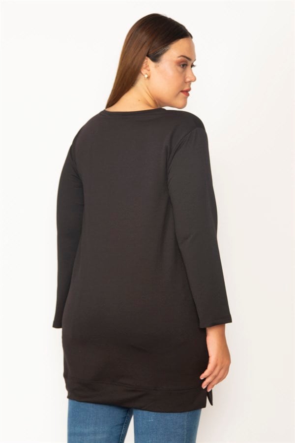 Kadın Camel Baskı Ve Taş Detaylı Renk Kombinli Sweatshirt 65N28012