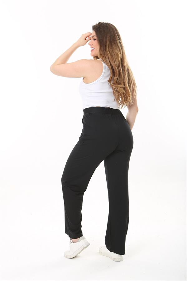 Kadın Büyük Beden Füme Ütü İzi Çima Dikişli Likralı Yan Cepli Pantolon 65N37564