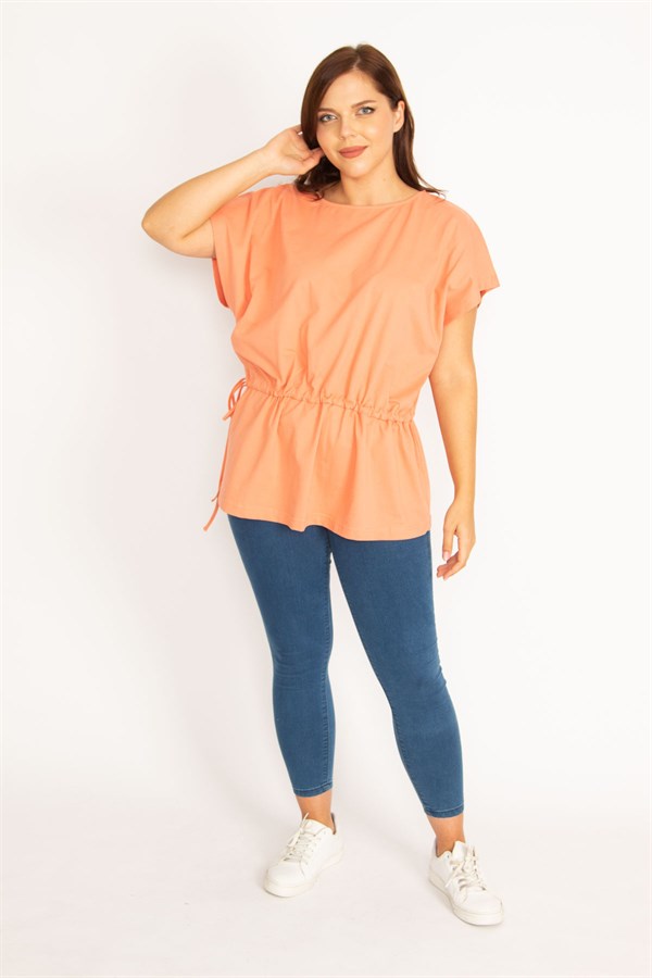 Kadın Oranj Tünel Bağcıklı Düşük Kollu Tunik 65N34793