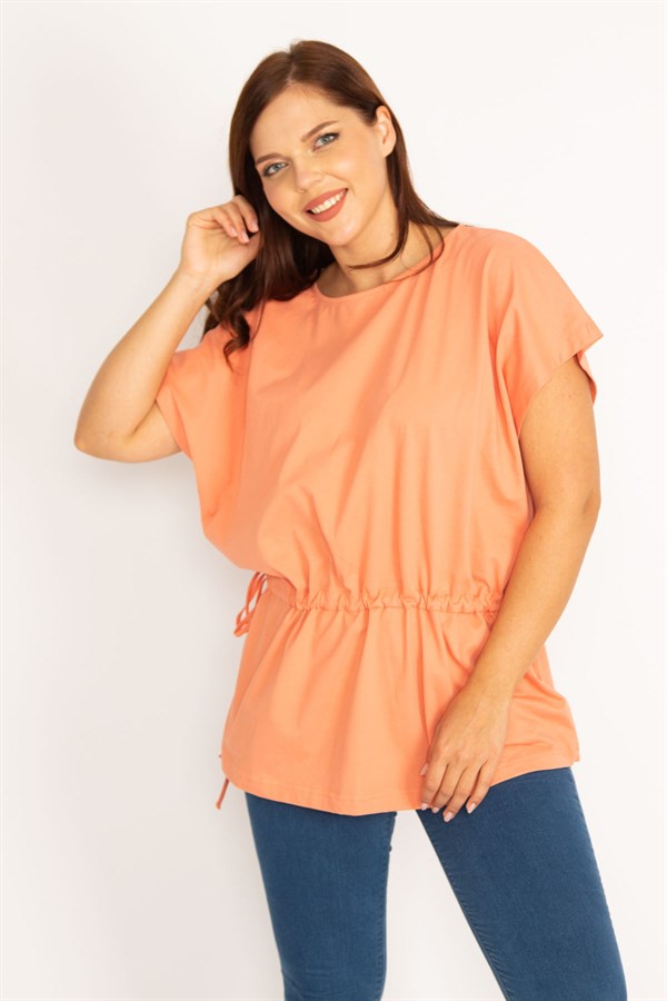 Kadın Oranj Tünel Bağcıklı Düşük Kollu Tunik 65N34793