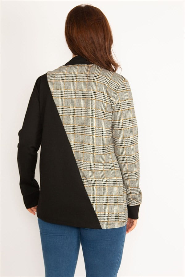 Women's Gray Plaid Sweatshirt 65N34755