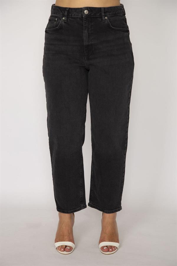 Kadın Büyük Beden Antrasit 5 Cepli Likralı Kot Pantolon