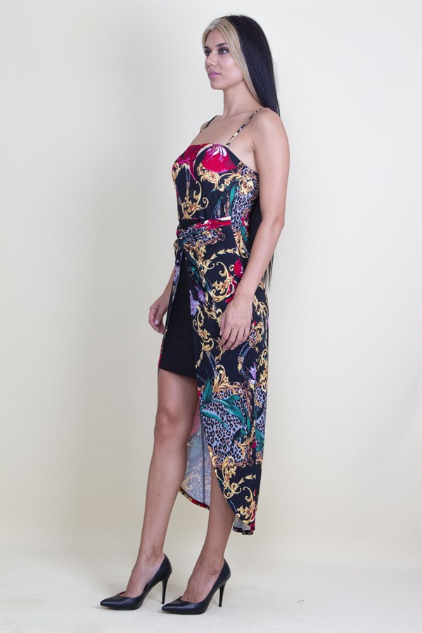 DRESS WITH STRAP FRONT DETAILED