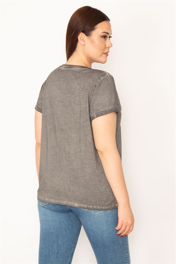 KADIN FÜME YIKAMALI KUMAŞ LAK BASKILI BLZ