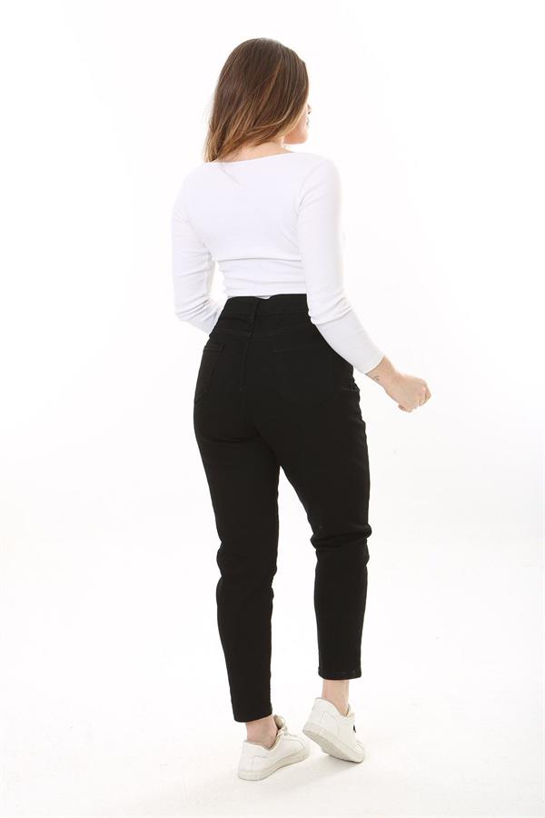 Kadın Büyük Beden Siyah 5 Cepli Likralı Kot Pantolon 65N37646