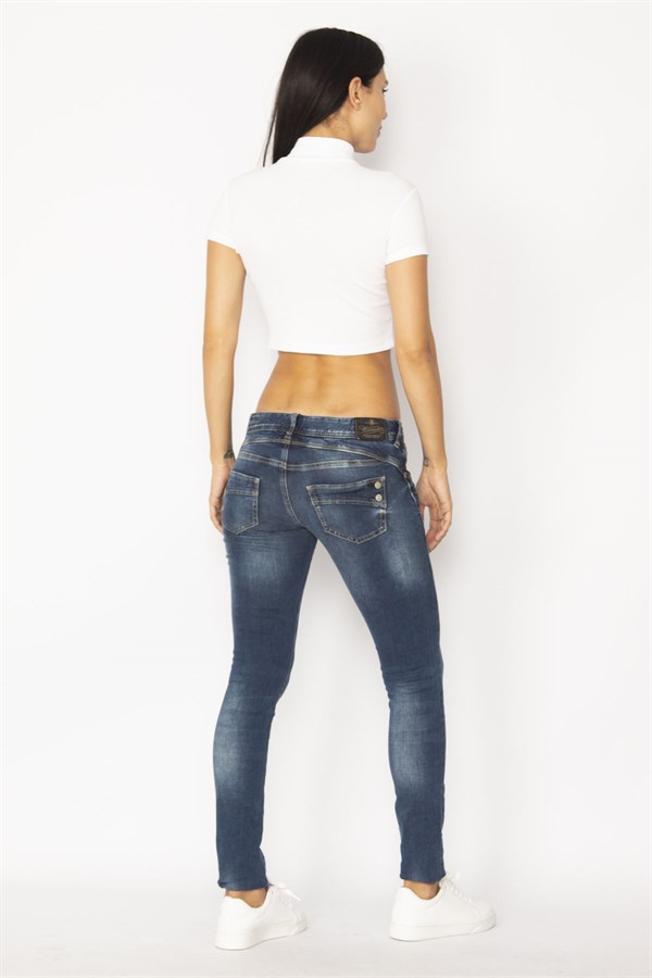 KADIN LACİVERT PİPER SLİM KOT PANTOLON