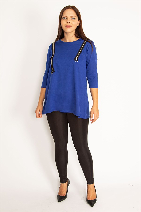 Women's Burgundy Ornamental Zippered Sweatshirt 65N34599