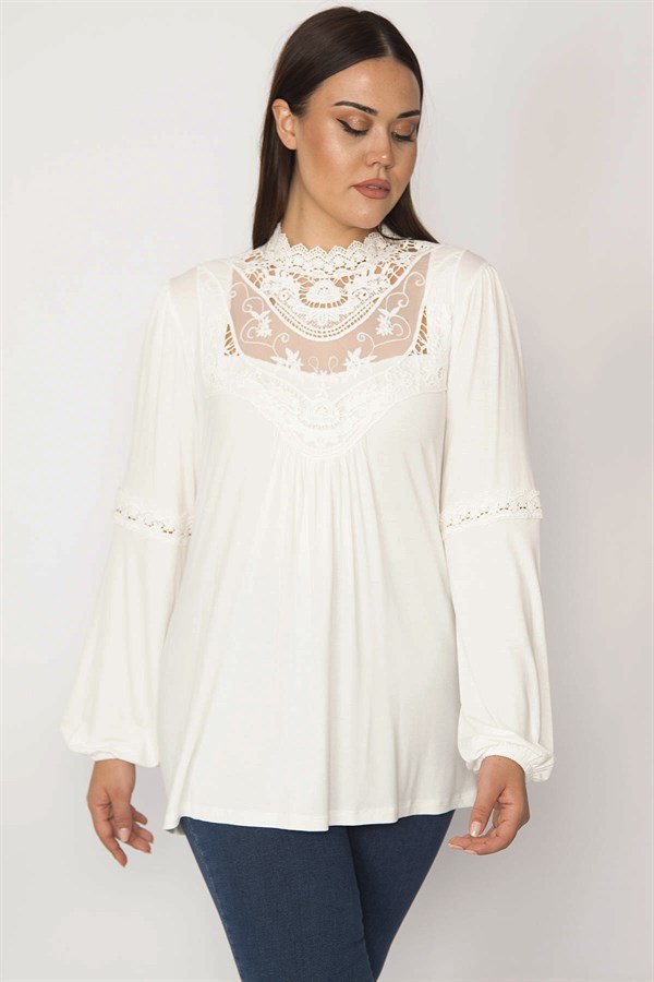 Chemisier femme en dentelle et tulle 26A29817