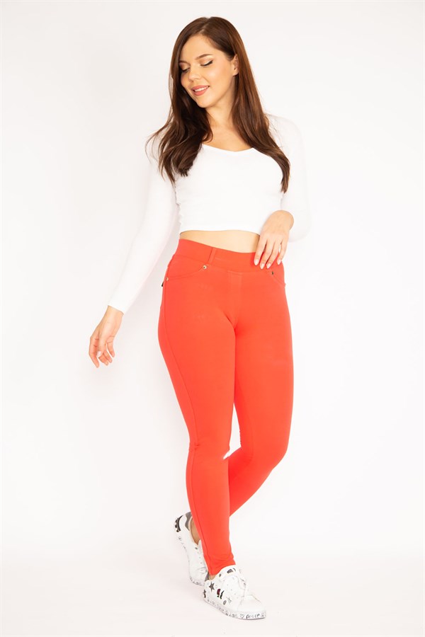 Kadın Antrasit Ön Süs Cep Ve Arka Cepli Tayt 65N34862