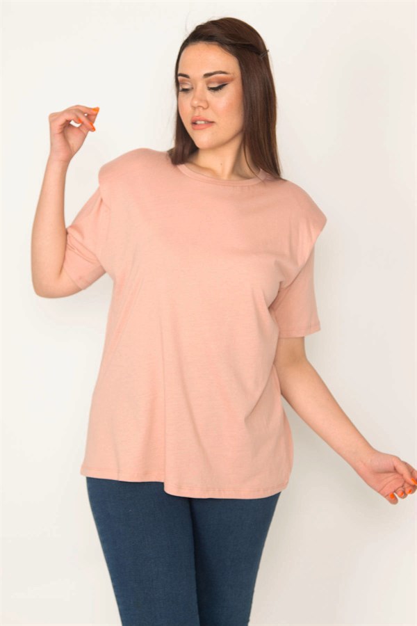 KADIN PUDRA OMUZ DETAYLI VATKALI BLUZ