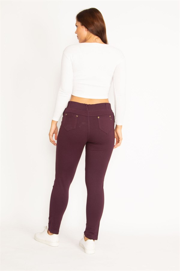 Kadın Antrasit Ön Süs Cep Ve Arka Cepli Tayt 65N34862