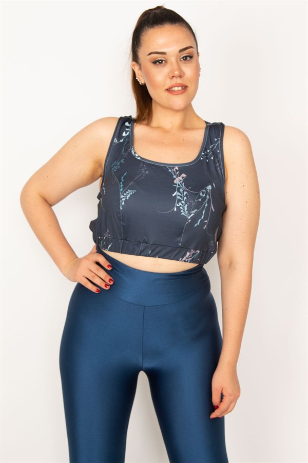 Kadın İndigo Sırt Detaylı Crop Bistüer 65N33329