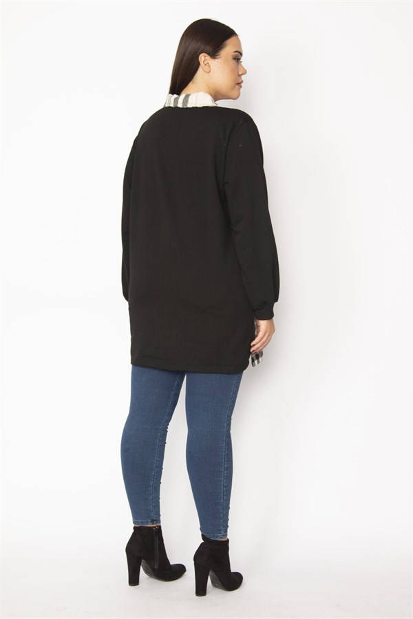 Kadın Bej Ekose Desen Detaylı Fermuarlı Cepli Mont 65N29569