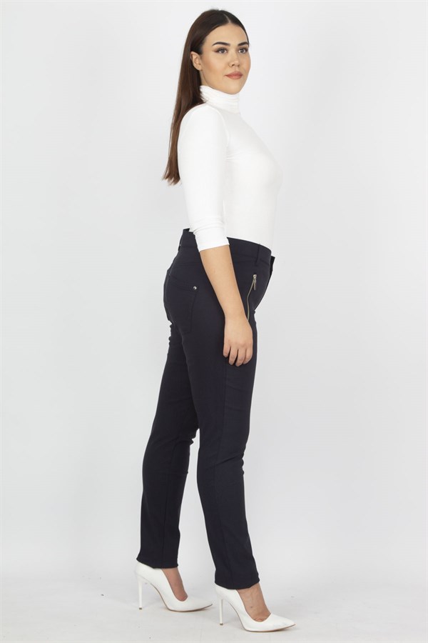 Kadın Bordo Fermuar Detaylı Pantolon 65N20932