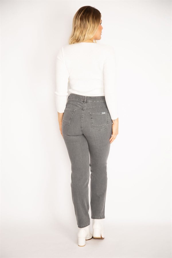 Kadın Gri 5 Cepli Kot Pantolon 65N35144